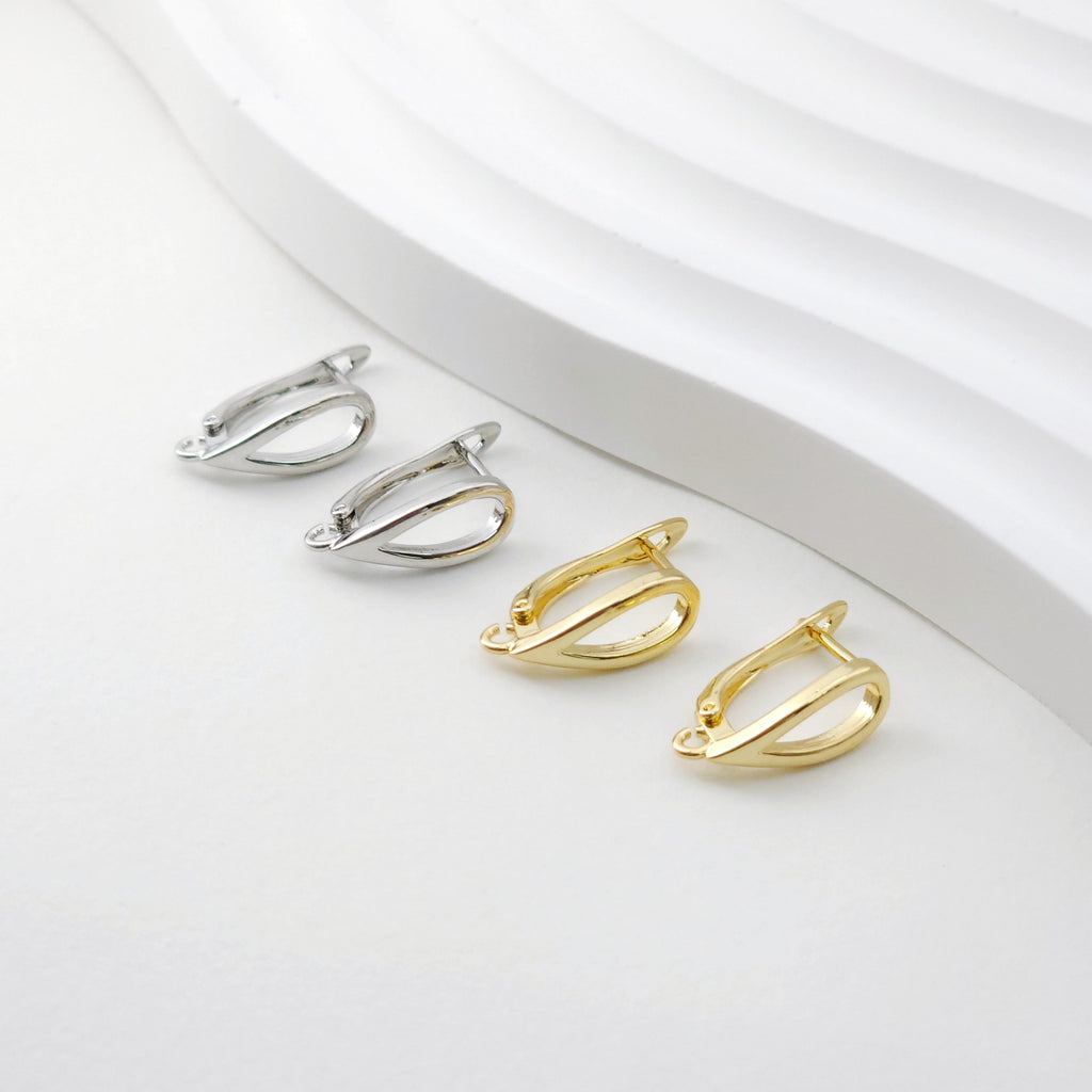 English lock with loop, Gold/Rhodium Plated Earring hoop, Hypoallergenic & Nickel-Free, DIY Handmade Earring Findings Supplies D0086
