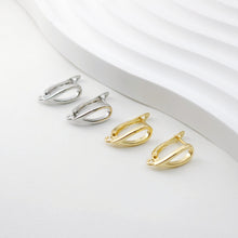 Load image into Gallery viewer, English lock with loop, Gold/Rhodium Plated Earring hoop, Hypoallergenic &amp; Nickel-Free, DIY Handmade Earring Findings Supplies D0086