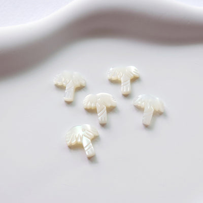 Cocos Shape White Mother-of-Pearl, MOP Shell Pendant, Carved White Nacre, Shell Charm, Mother of Pearl Jewelry Making Findings RY010