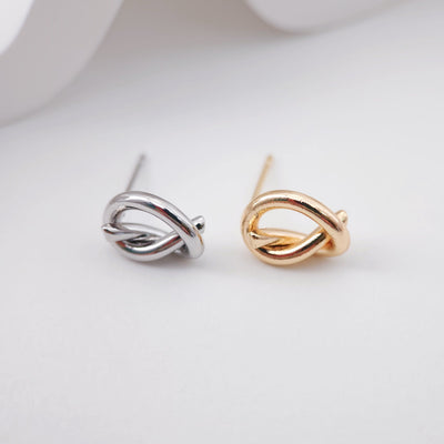 Knotted Earring Post Earrings, Gold/Silver Earring Post, Hypoallergenic, Earring Findings, Handmade Earring Supplies ZX251
