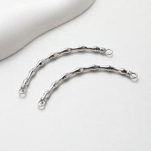 Load image into Gallery viewer, Bamboo Curved Connector with loops, 14K Gold/Silver Plated Bracelet Making Findings, Bracelet Jewelry Findings GE106