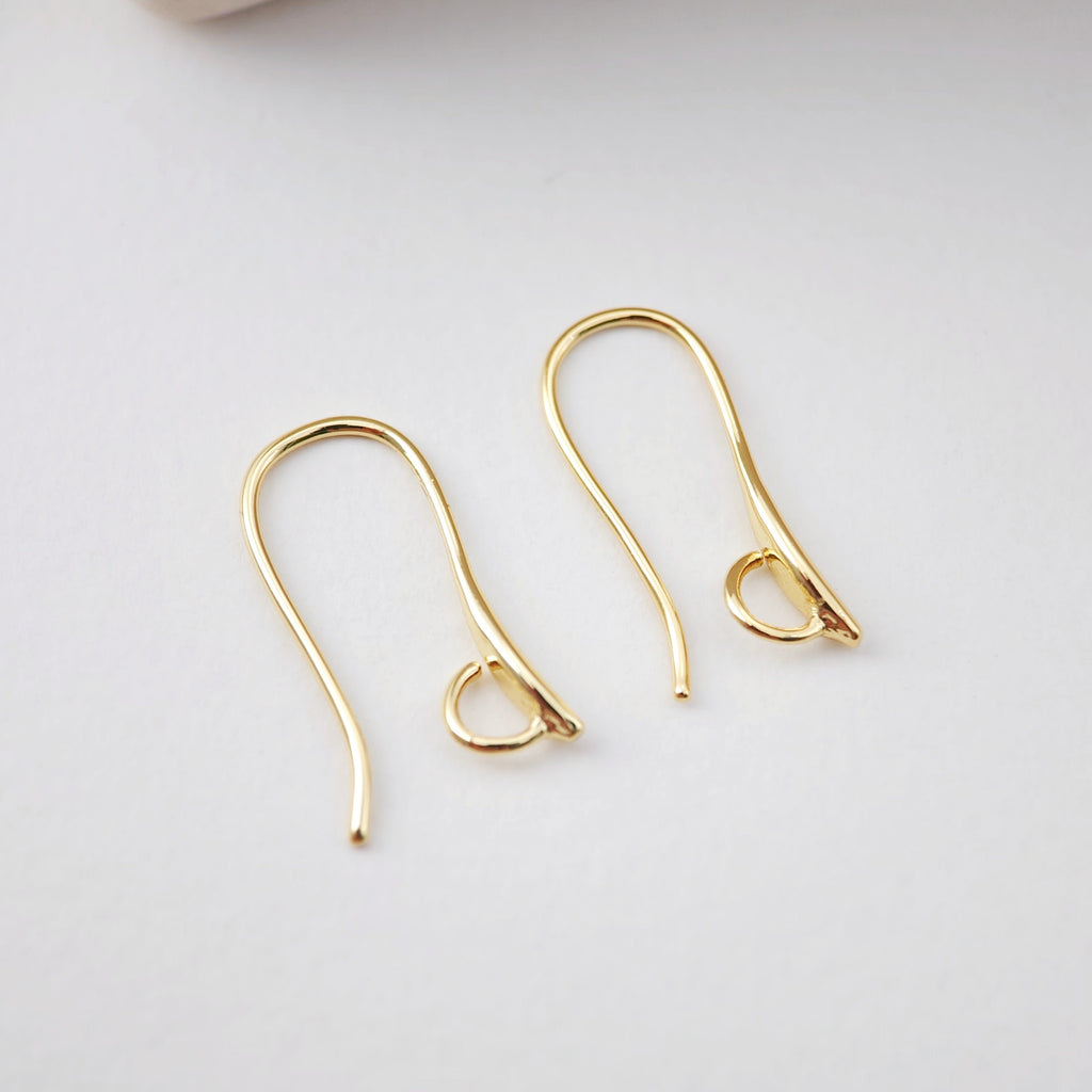 Fish Hooks, 18K Gold Plated Ear Wires, Gold Earring Earring Hooks, Ear Wires for Jewelry Making D0184