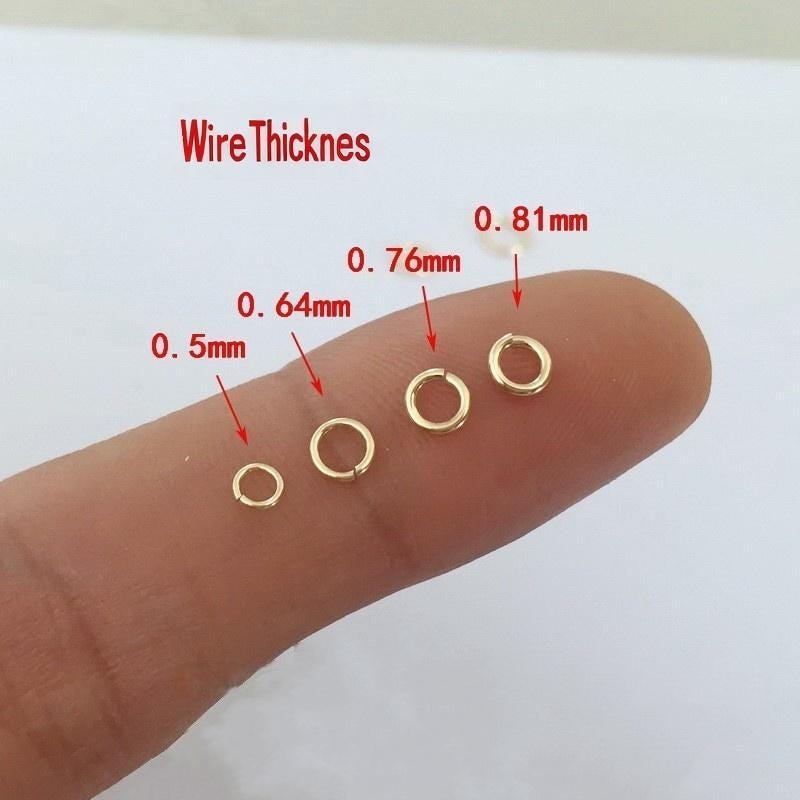 14K Gold Filled Open Jump Rings-[50PCS/Pack] 2.5mm/3mm/4mm/5mm/6mm Jump Ring Connectors, Gold Filled Jewelry Making Supply B002