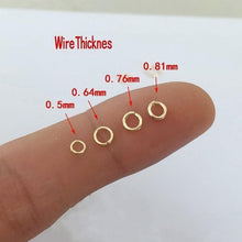 Load image into Gallery viewer, 14K Gold Filled Open Jump Rings-[50PCS/Pack] 2.5mm/3mm/4mm/5mm/6mm Jump Ring Connectors, Gold Filled Jewelry Making Supply B002