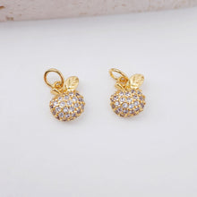 Load image into Gallery viewer, 2PCS 13x8mm Banana Cubic Charms, 18K Gold Plated Banana CZ Pave Pendant, Fruit Pendant,  Necklace charms, Jewelry Findings S635