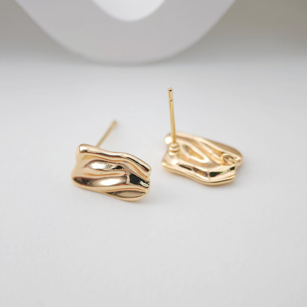 Pendientes de aro con nicho irregular y aro, sin níquel, de oro de 18 quilates, hipoalergénicos, ZX189