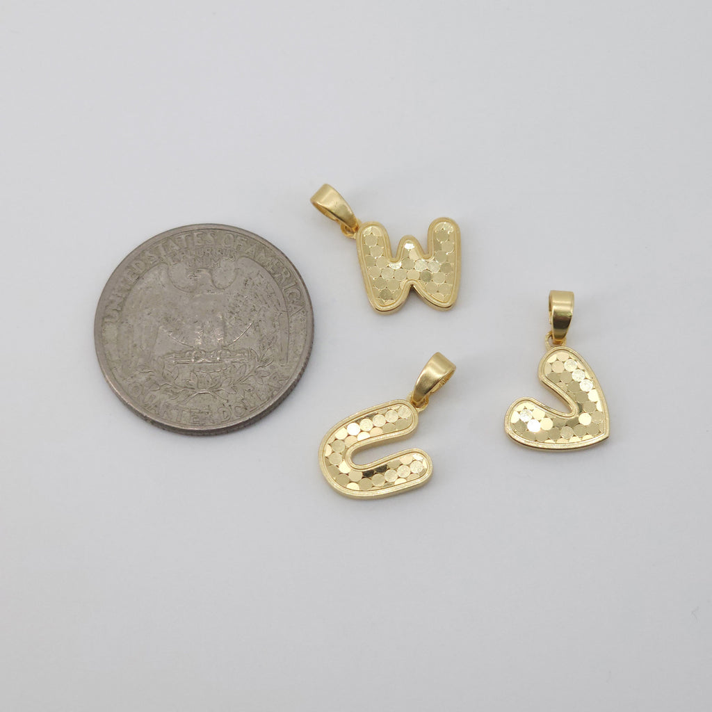 Dije de letra del alfabeto, inicial chapada en oro brillante de 18 quilates, letra minimalista personalizada para hacer collares y pulseras S20851