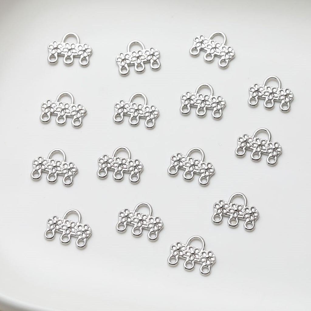 Multi Strand Connector, Loop Pendant, Multi Strand Ends, 14K Gold Plated, Necklace Jewelry Findings JG015