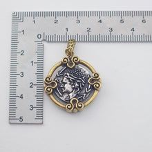 Load image into Gallery viewer, Antique Silver Portrait Pendant, Round Charm, Oval Charm, Necklace Making Charm, Jewelry Findings S1148