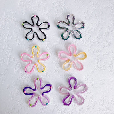 2pcs Acrylic Flower Pendant, Flower Charm, 38.8mm, Acrylic Drop Charm for Jewelry Making, DIY Beads Finding MY121