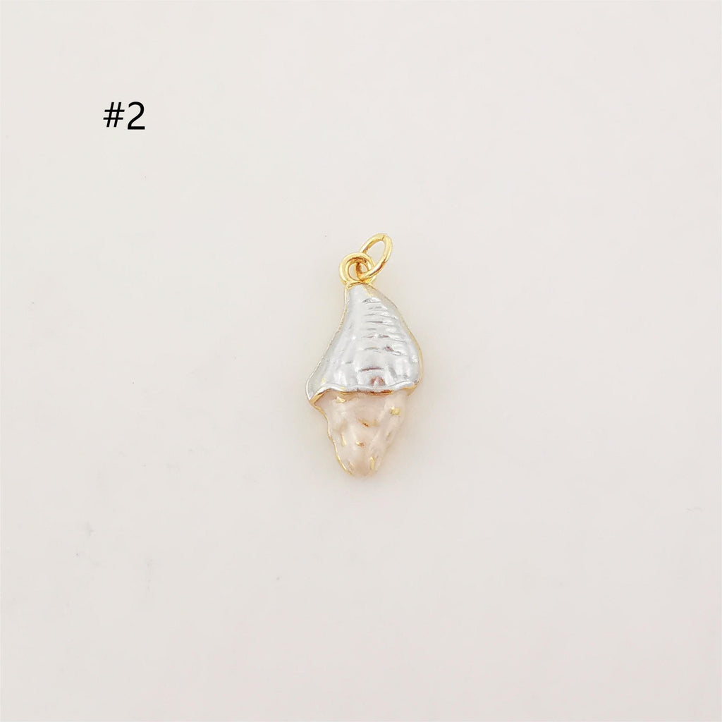 Enamel Marine Life Charms, Jellyfish, Seashell, Fishtail Pendant, Gold Plated Cubic Pave Charms, Bracelet Making, Jewelry Findings S20239