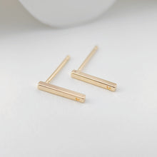 Load image into Gallery viewer, 10pcs Rectangular Mini Ear Post with Loops, Nickel Free, 18K Gold/ Silver Plated Stud Earring Finding ZX174