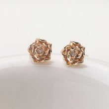 Load image into Gallery viewer, Flower Earring Post with loop, 14K Gold/Silver, S925 Silver Pin Nickel Free Earrings, Flora Ear Stud with Loop GZ754