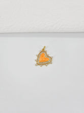 Load image into Gallery viewer, Enamel Heart Charm, 18K Gold Plated Heart Pendant, CZ Pave, Necklace Bracelet Making Pendant S20779