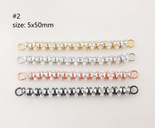 Load image into Gallery viewer, Cubic Tennis Connector, 18K Gold Plated CZ Pave Tennis Pendant, 50mm in length, Bracelet Making Charm, Jewelry Findings S1085