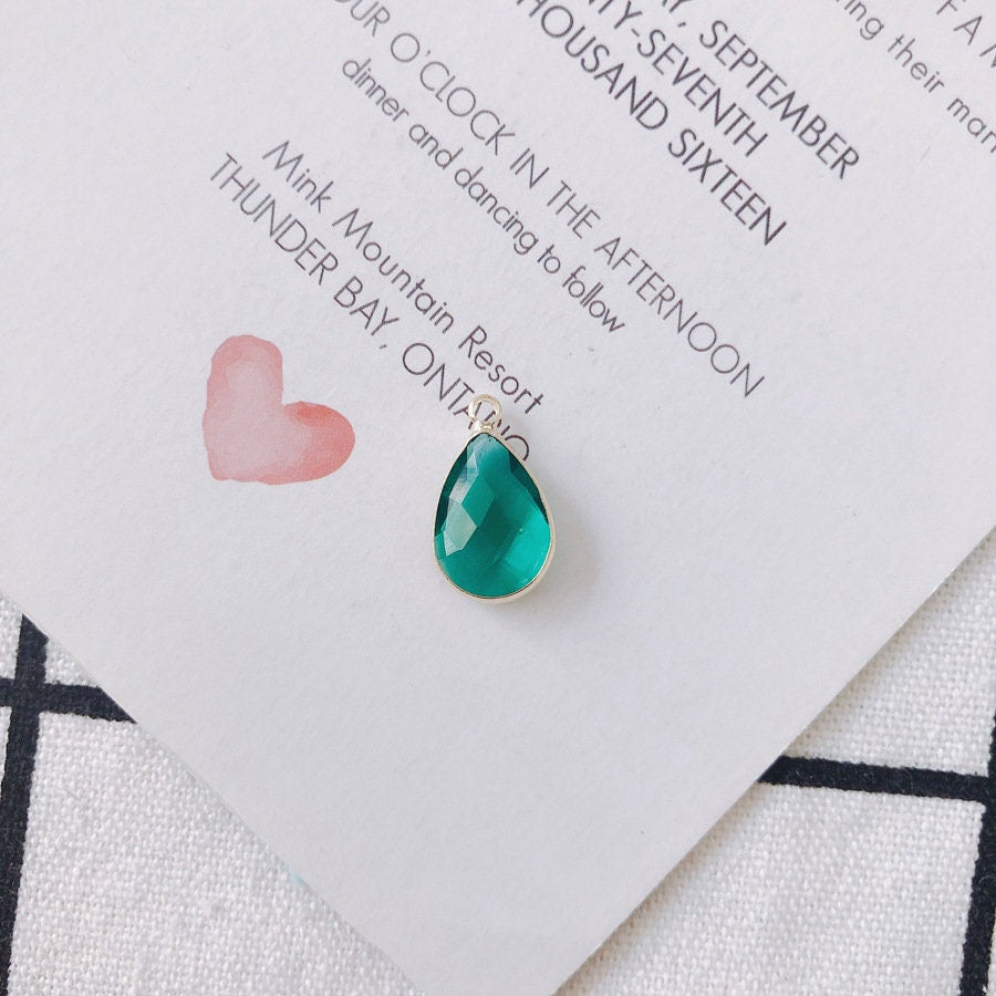 10 قطع - دلايات كريستال صغيرة على شكل دمعة، مطلية بالذهب عيار 14 قيراطًا، مقاس 10*17.5 مم، قطع مجوهرات MY027-F014