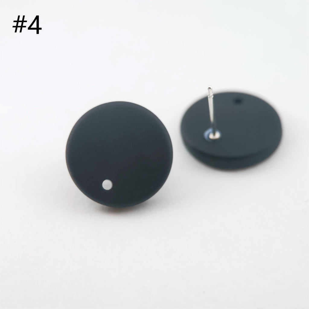 10PCS Acrylic Matte Morandi Round Earring Findings, 7 Colors You Choose, S925 Silver Ear Stick, Nickel Free, Earring Finding MY002