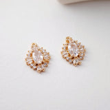 CZ Pave Rhombic Boho Charm, Cubic Pendant, Earring Connectors, Real Gold Plated Brass Earring Charms, Jewelry Findings D0069