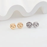 Round Gold Bee Earring Post With Loop, S925 Silver Pin Nickel Free Earrings, Bee Ear Stud Loop, Hypoallergenic Earring Findings ZX277
