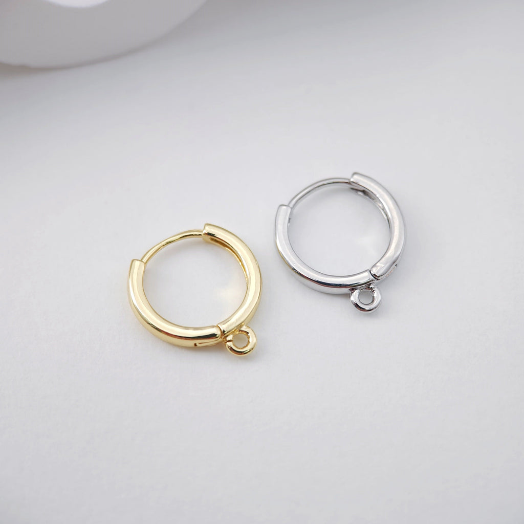 4PCS Huggie Hoops Earring Hoop, 18K Gold Plated Leverback Ear Hoops, Gold Earring Making Findings for Jewelry Making D0113