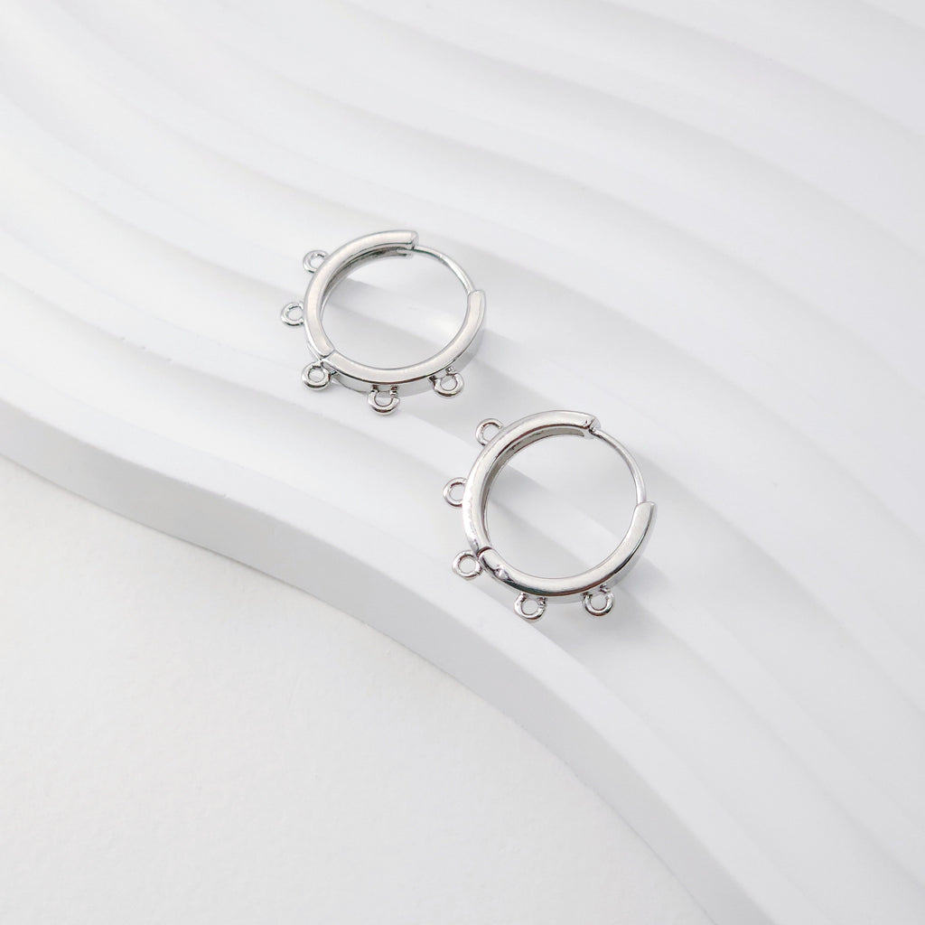 Multi-loop Earring Hoop, Gold Plated Huggie Hoop Earring with Loop, Huggie Hoops DIY Earring  Findings,Handmade Earring Supplies D0102