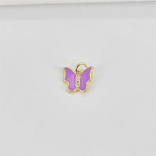 Load image into Gallery viewer, Enamel Butterfly Dangle Pendants, 18K Gold Plated Enamel Butterfly Pendant, Earring Making Charm, Jewelry Findings S20787