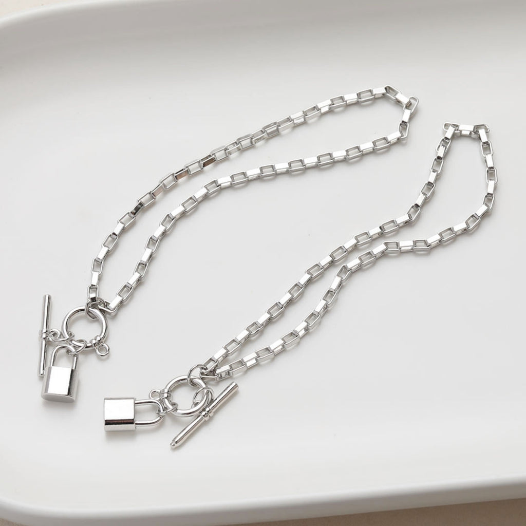 Unfinished Box Chain With Lock OT Clasp, Bracelet Making Chain, 14K Gold, Silver, White, Necklace Making Chian, Jewelry Findings JG038