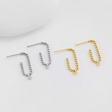 Load image into Gallery viewer, Twisted Gold  U Shape Earring Post With Loop, S925 Silver Ear Pin Nickel Free Earrings, Hypoallergenic Earring Findings D0361