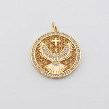 Load image into Gallery viewer, The Eagle Charms, 18K Gold Plated Cubic Micro Pave Eagle Pendant, 17.5*18mm, Necklace Making Charms, Jewelry Findings S1153
