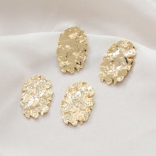 Load image into Gallery viewer, Irregular Hammered Oval Shape Pendant, Gold, Matte Gold, Silver Charm, Jewelry Making Findings JG020