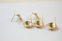 تحميل الصورة إلى عارض المعرض، أقراط أذن أنيقة على شكل صدفة/ذيل سمكة مع حلقة، من الذهب عيار 14 قيراطًا، وفضة S925، خالية من النيكل، أقراط أذن مرصعة بالصدف JJ018