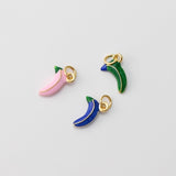 Banana Pendant, Enamel Banana Charms, 18K Gold Plated Fruit Charms, For Bracelet And Necklace Making, Jewelry Findings S1443