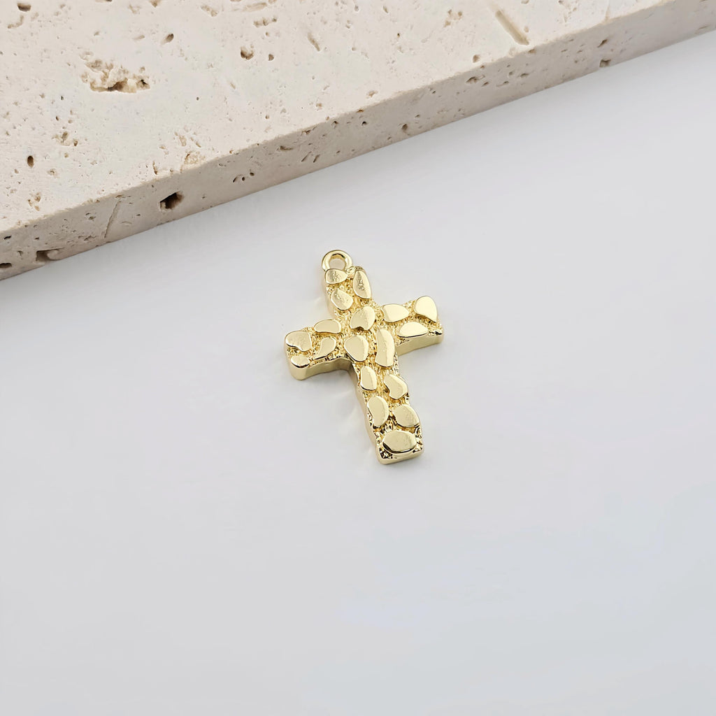Star Charms,  Cross Charm, 18K Gold Star Pendant, 18K Gold Plated, Necklace Making Star Charms, Jewelry Findings S1269