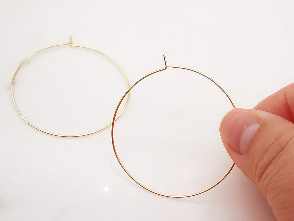 20pcs Circle Wire Pendant, Gold Plated Circle Pendant, 25/30/35/40mm, Circle Earring Findings for Beading, DIY Jewelry Findings Z024