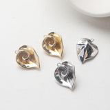 قرط ذهبي على شكل ورقة قلب، أقراط من الذهب عيار 14 قيراطًا/فضة خالية من النيكل، دبابيس أذن من الفضة S925، قرط أذن على شكل قلب مع حلقة GZ715