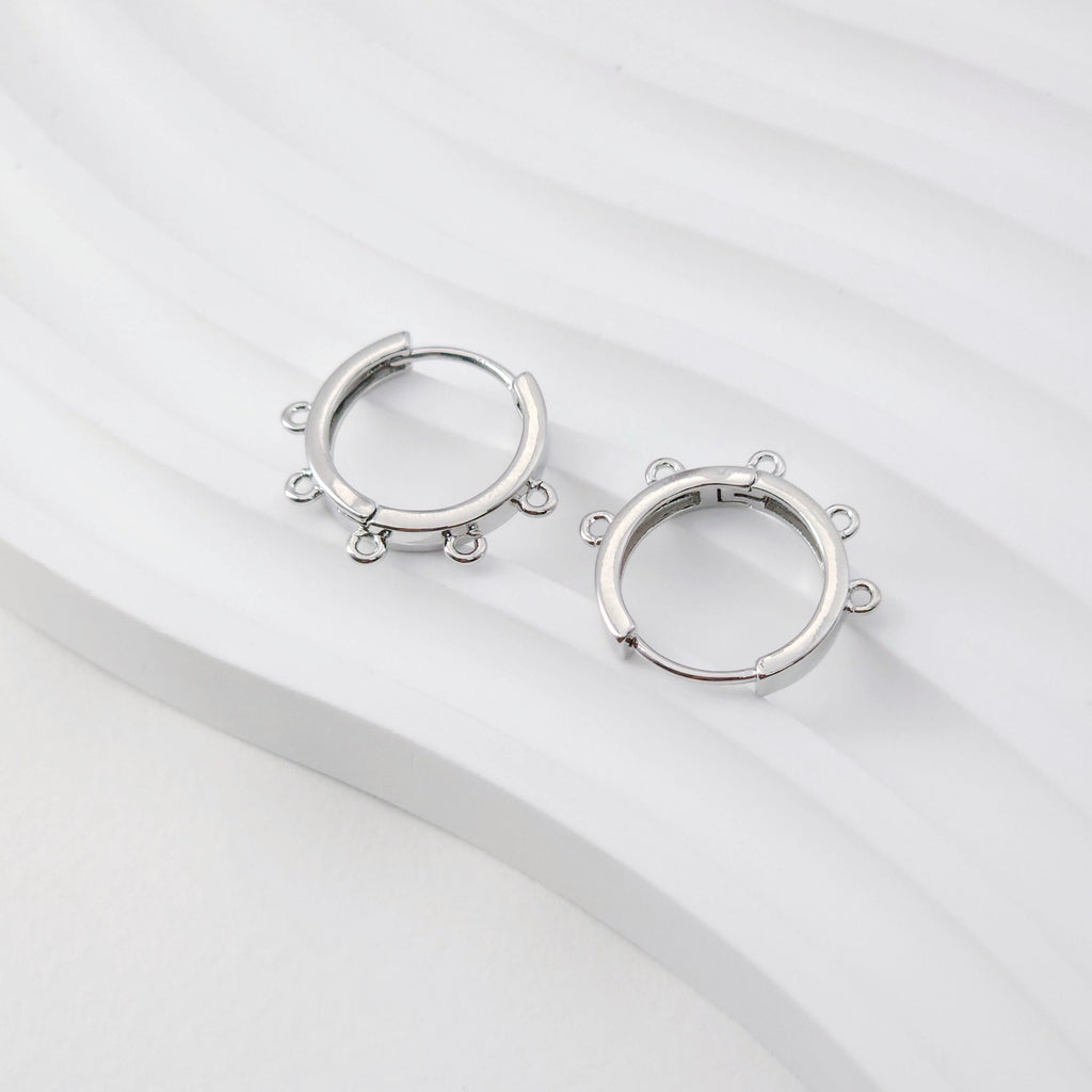 Multi-loop Earring Hoop, Gold Plated Huggie Hoop Earring with Loop, Huggie Hoops DIY Earring  Findings,Handmade Earring Supplies D0102