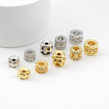 Load image into Gallery viewer, Spacer Beads Collection, 18K Gold/Silver Plated, Round Beads, CZ Pave Beads, Dainty Jewelry Making Beads, Jewelry Finding S1155