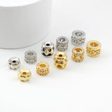 Spacer Beads Collection, 18K Gold/Silver Plated, Round Beads, CZ Pave Beads, Dainty Jewelry Making Beads, Jewelry Finding S1155