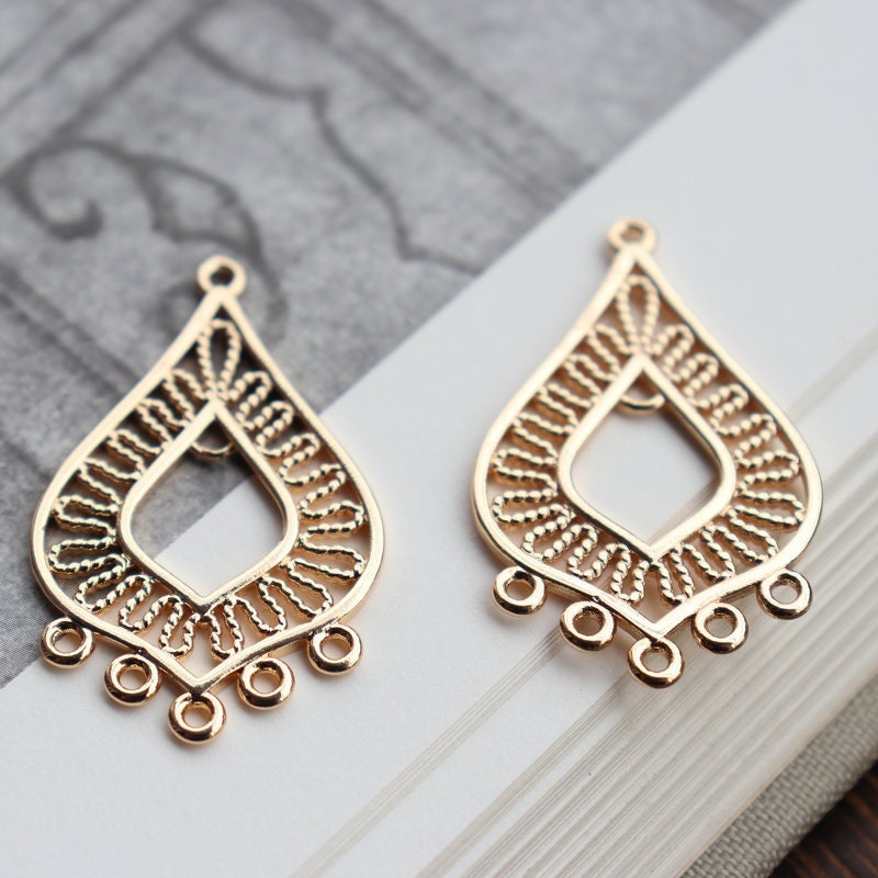 10pcs Boho Connector Pendant, Openwork Charm, 14K Gold Plated CZ Pave, Necklace Making Charm, Jewelry Findings JY068-F271
