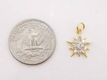 Load image into Gallery viewer, Star Charms,  Crystal Cubic Pave Star Pendant, 18K Gold Plated, Necklace Making Star Charms, Jewelry Findings S356