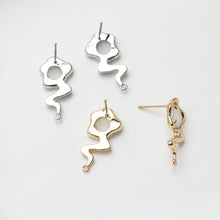 Load image into Gallery viewer, Irregular Cat&#39;s Eye Stone Earring Post, 14K Gold/Silver, S925 Silver Pin Nickel Free Earrings, Circle Ear Stud with Loop GE105