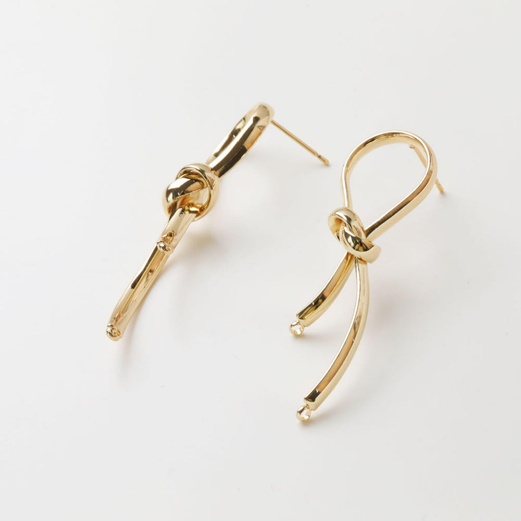 Gold Knot Earring Post, S925 Silver Ear Pin, Nickel Free Earrings, 14K Ear Stud, Tie The Knot Earring Findings GZ732