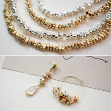 Load image into Gallery viewer, One String- Gold Plated Stone Beads, 18K Gold Solid Spacer Beads, Irregular Beads, Bracelet Beads, Jewelry Finding GZ249