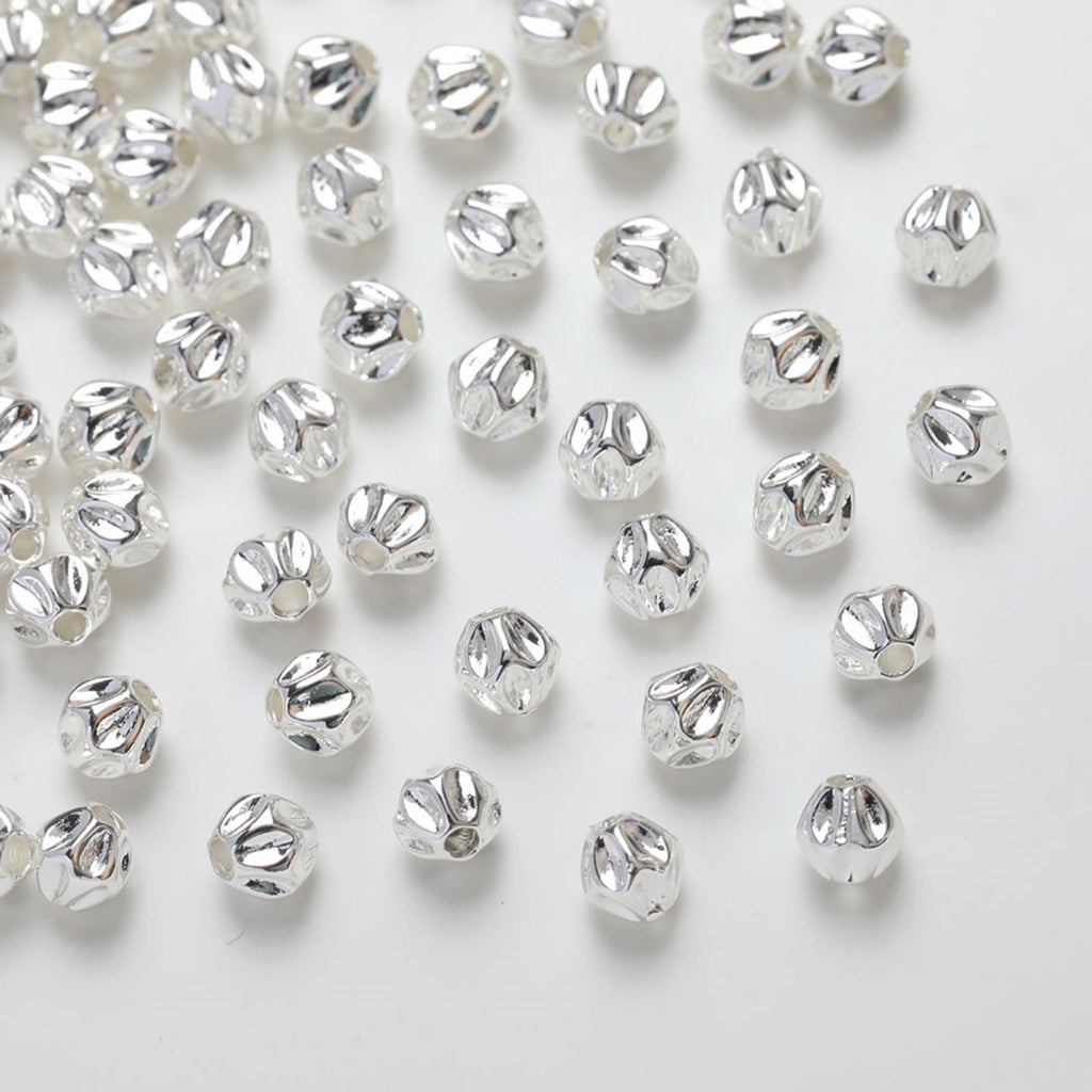 10pcs Gold Plated Stone Beads, Uneven beads, 14K Gold, Silver, White, Spacer Beads, Irregular Beads, Bracelet Beads, Jewelry Finding GZ261