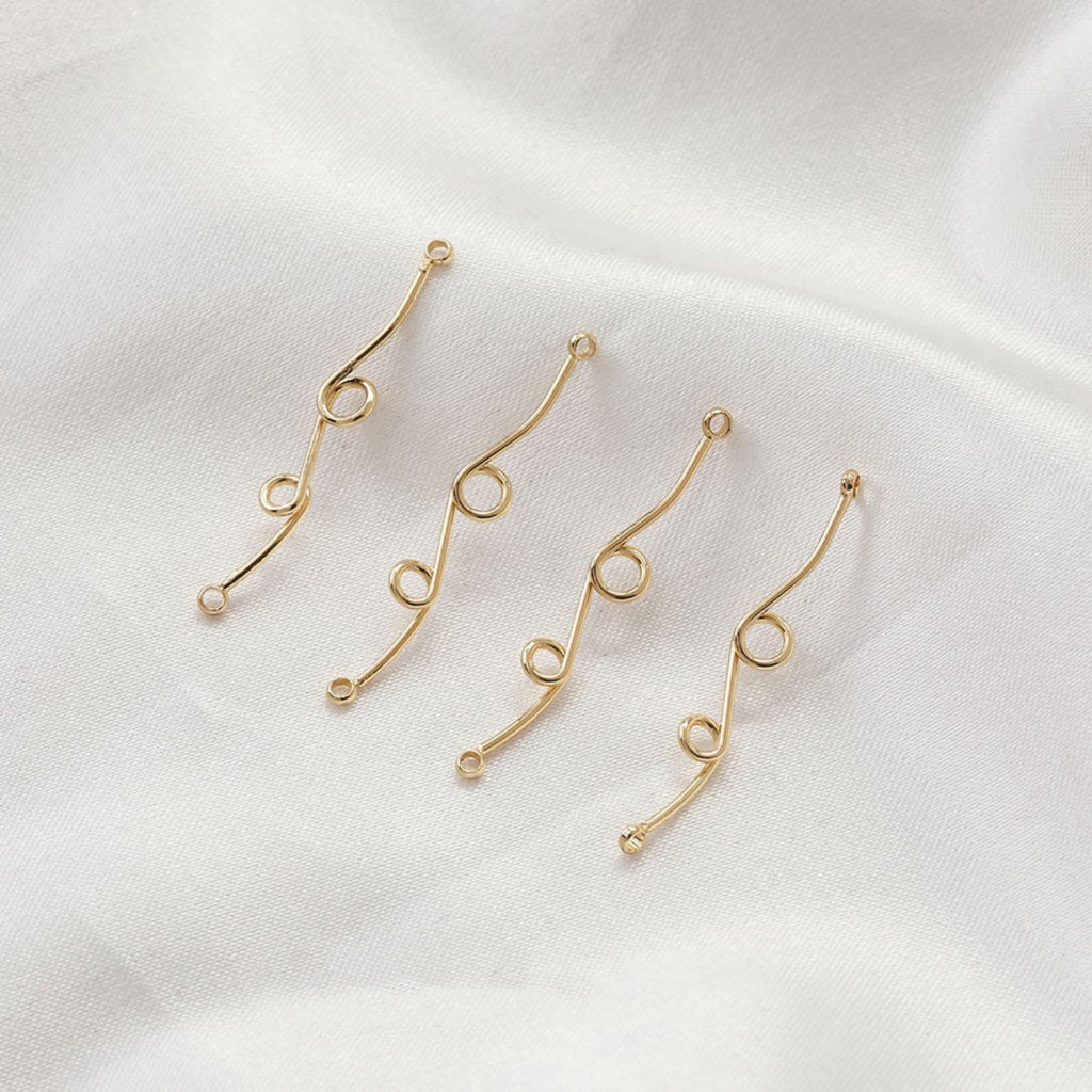 10pcs Danity Line Connector with loops, 29mm, 14K Gold/Silver Plated Earring Making Findings, Jewelry Findings JG037