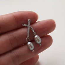 Load image into Gallery viewer, Cubic Crossover Post with Loop, S925 Silver Ear Pin Nickel Free Earring, Gold/Silver Cross Ear Stud, Hypoallergenic Earring Finding GT023