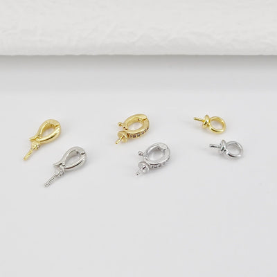 10pcs- 18K Gold Plated Pendant Top with Peg Bail, CZ Pave Pendant Snap on Bails, Clasp Link Connector, Jewelry Making S20713