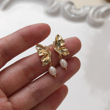 تحميل الصورة إلى عارض المعرض، مشبك أذن على شكل فراشة، دبوس أذن من الفضة الاسترلينية عيار 925، خالٍ من النيكل، أقراط أذن، أقراط مرصعة مطلية بالذهب عيار 14 قيراطًا BB124