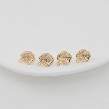 Load image into Gallery viewer, 10pcs Irregular Earring Post, Lunar Surface, 14K Gold Plated, S925 Silver Pin Nickel Free Earrings, Ear Stud with Loop ZX127