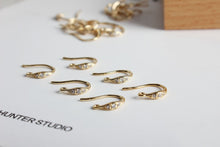 Load image into Gallery viewer, 18K Gold Plated Ear Wires, Cubic Pave Earring Hooks, Nickel Free, Fish Hooks, Ear Wires for Jewelry Making GZ155-ZX7033